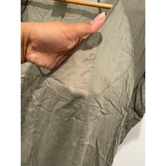 KristenseN Du Nord Womens Midi Dress Size 4 Gray Crepe V Neck Sheer Lagenlook - Picture 3 of 7